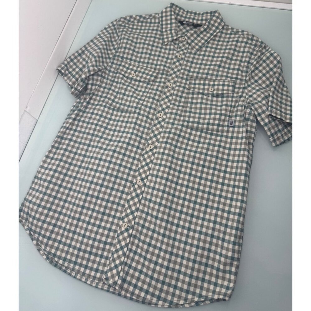 Outdoor Research OR Wanderer Men Shirt M Seersucker Short Sleeve Button Up